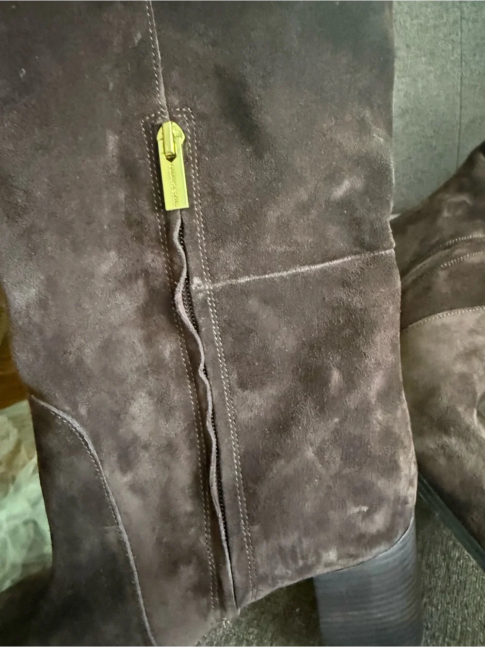 Vince Camuto Dark Brown Suede Over-the-Knee Pointed Toe Boots 11W